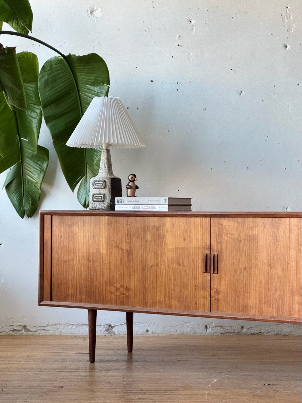 Danish Modern Tambour Door Sideboard in Teak by Svend Aage Larsen