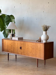 Danish Modern Tambour Door Sideboard in Teak by Svend Aage Larsen