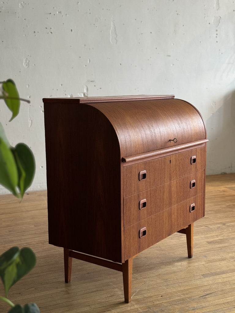 Swedish Roll Top Desk / Secretary in Teak