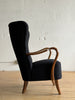 Oak Wing Back Lounge Chair #52