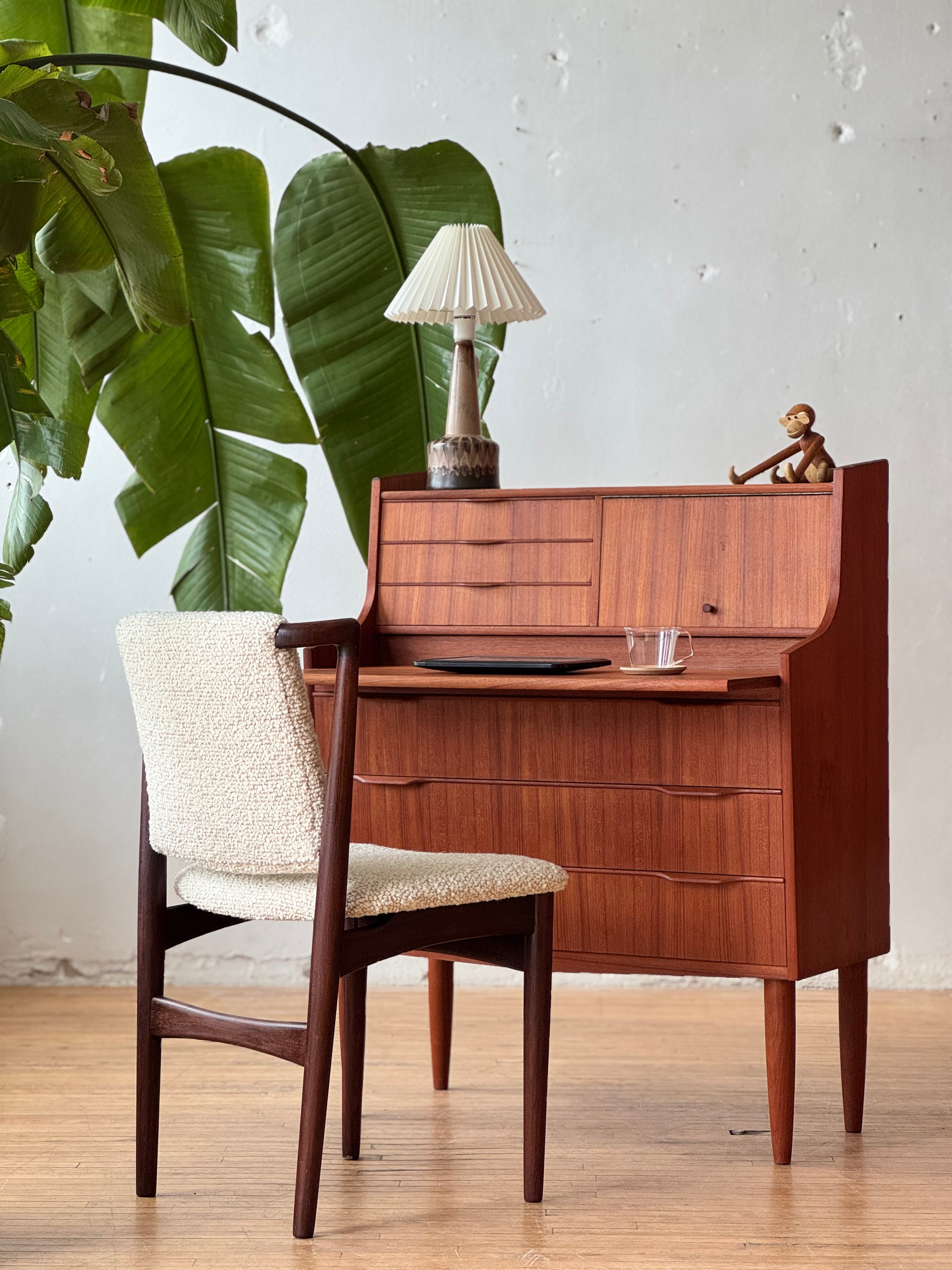 Danish Modern Teak Secretary Desk #2550