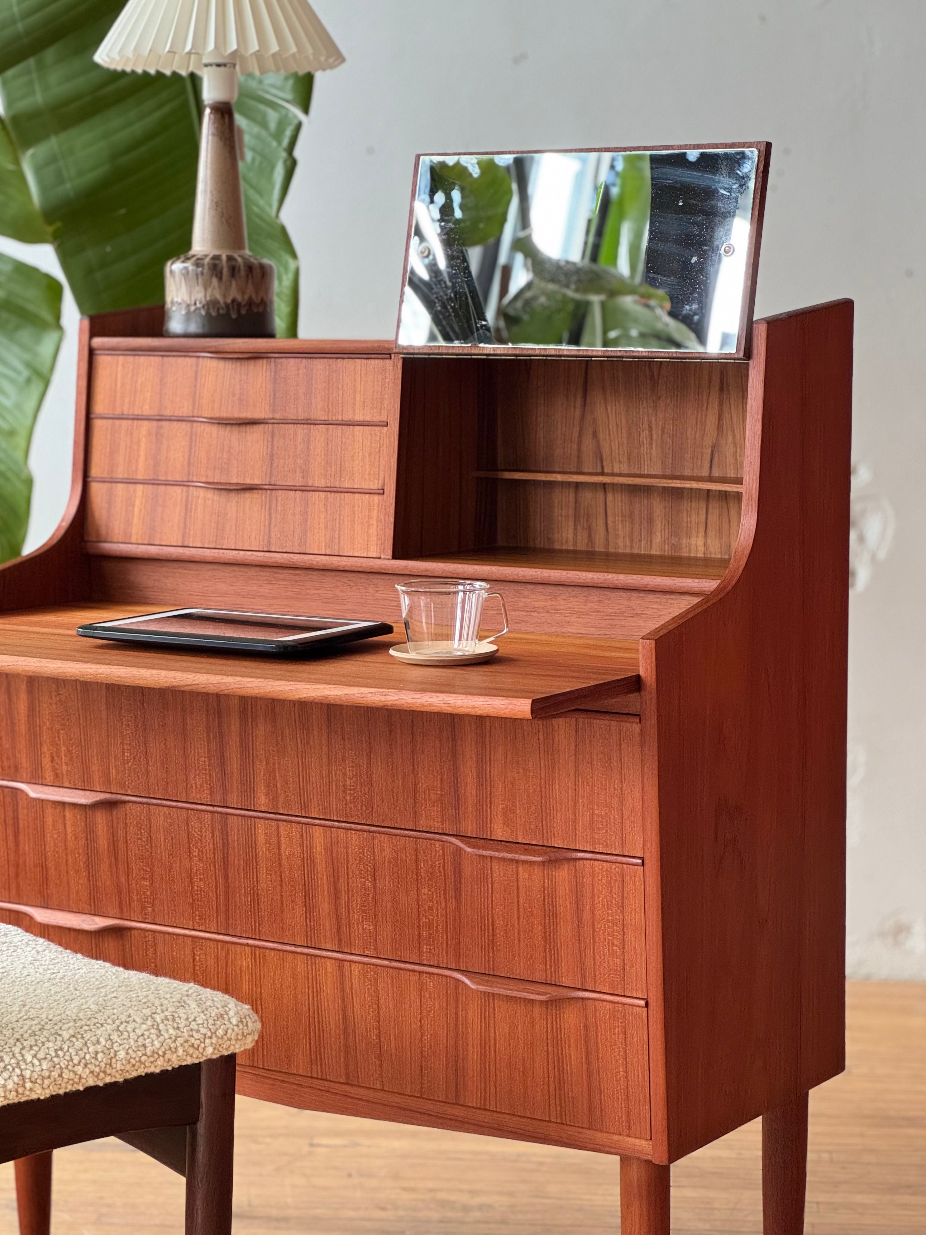 Danish Modern Teak Secretary Desk #2550