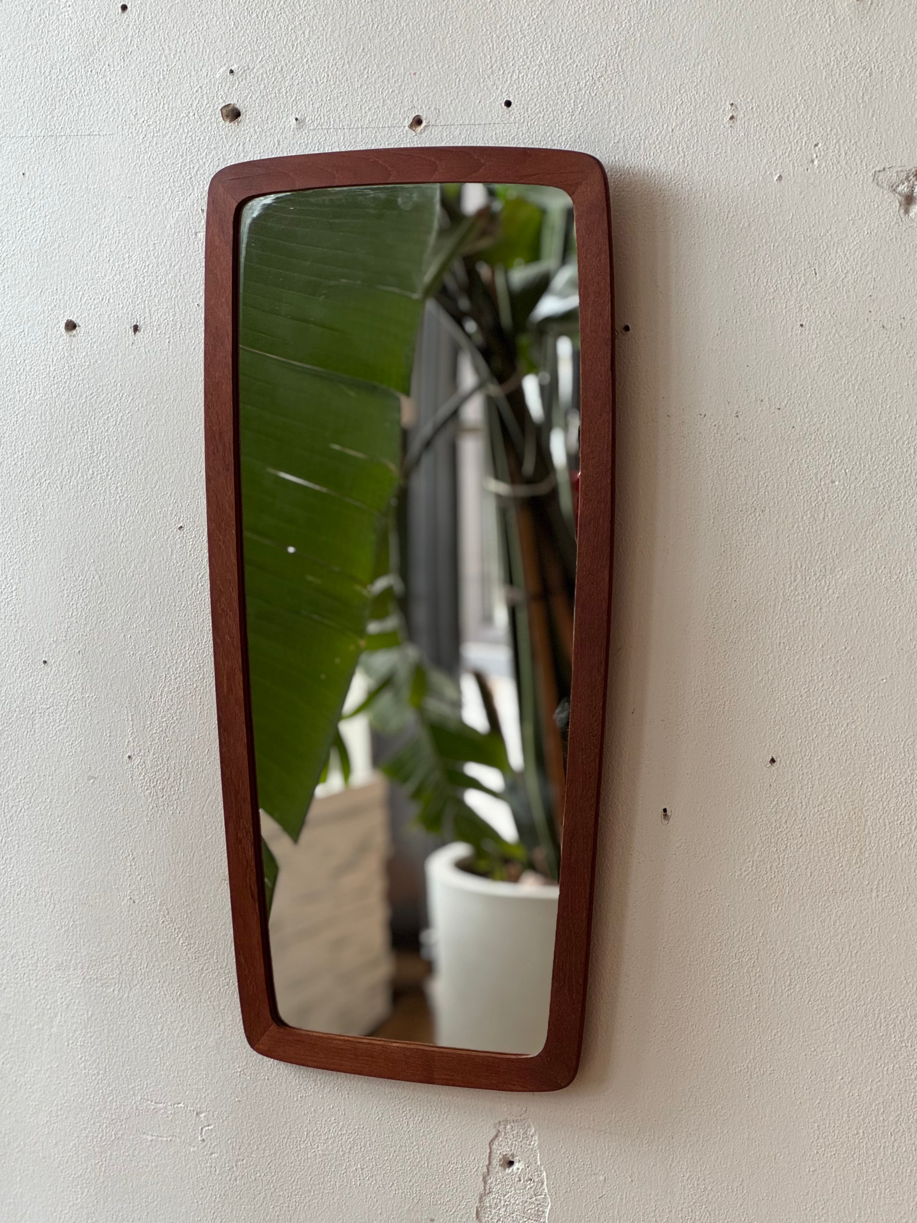 Vintage Teak & Glass Mirror #2623