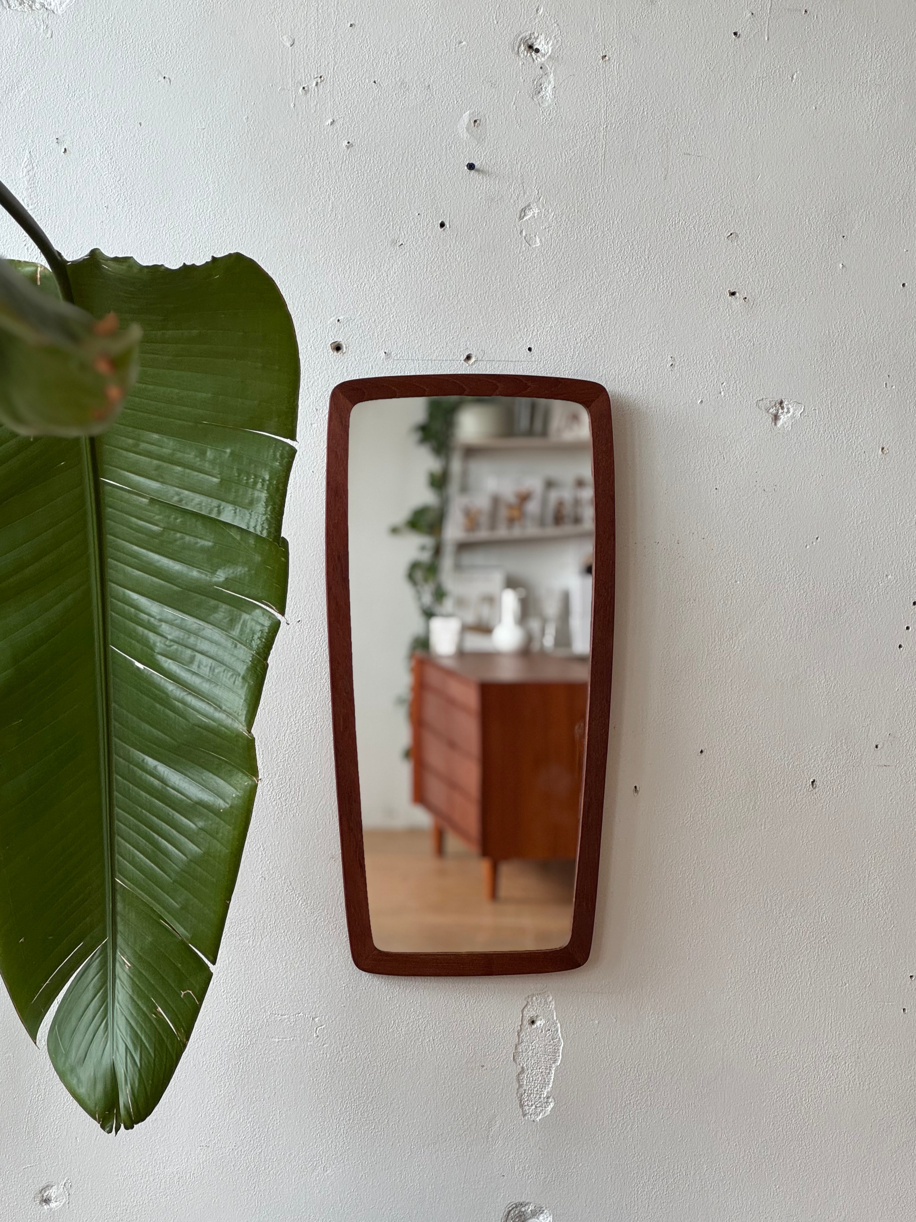 Vintage Teak & Glass Mirror #2623