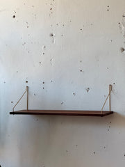 Rosewood & Brass Floating Shelf