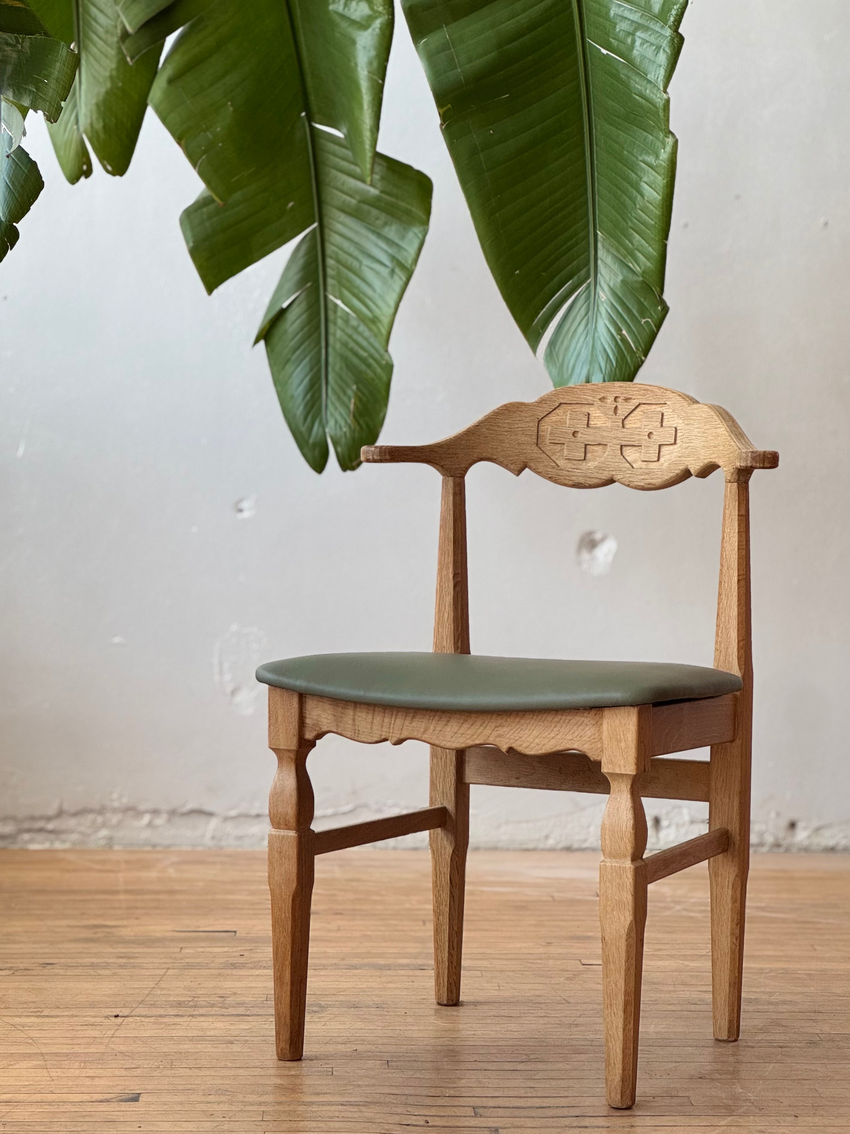 Danish Oak Side Chair by Henning Kjaernulf
