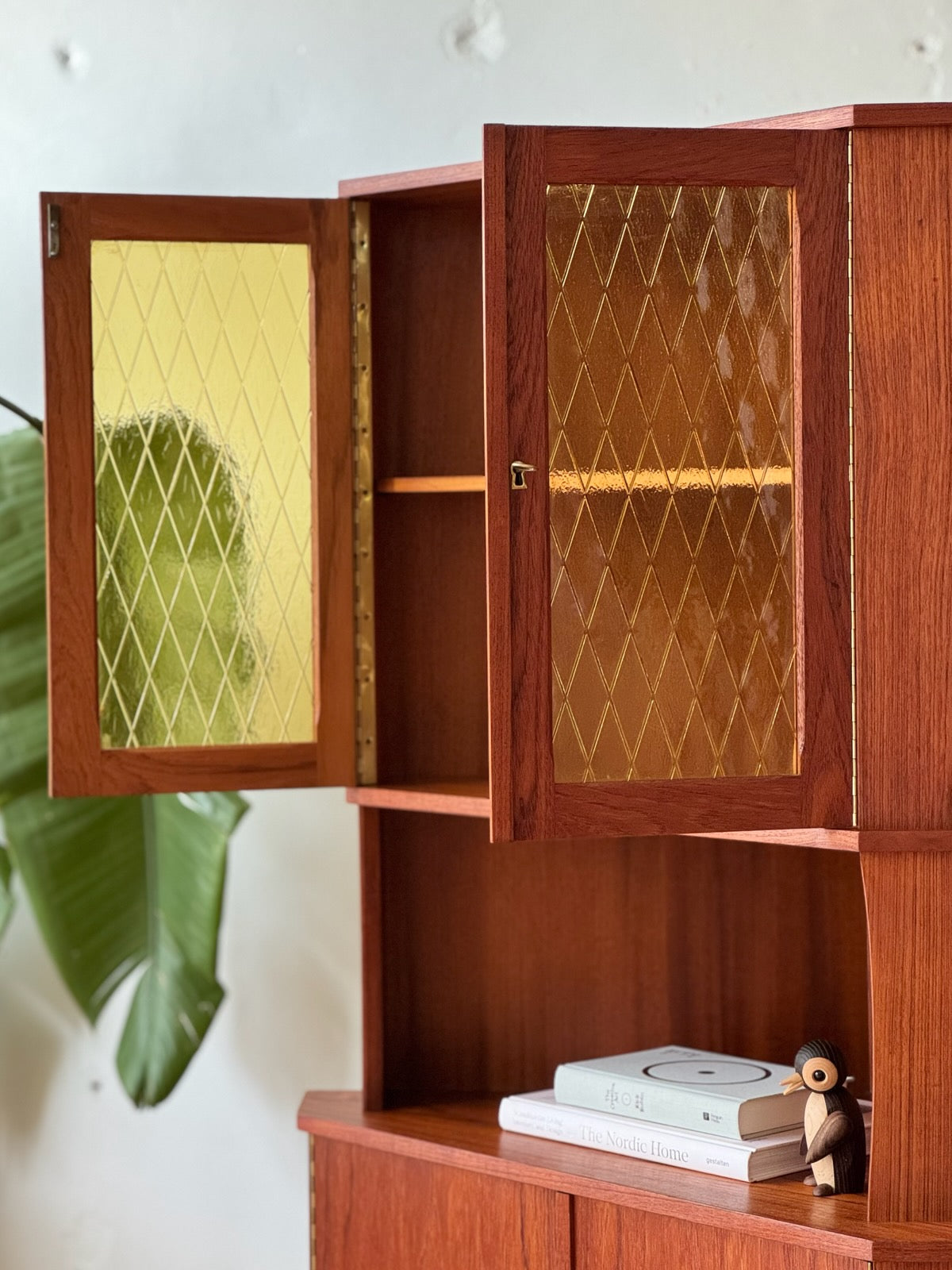 Danish Modern Corner Cabinet in Teak & Glass #3260