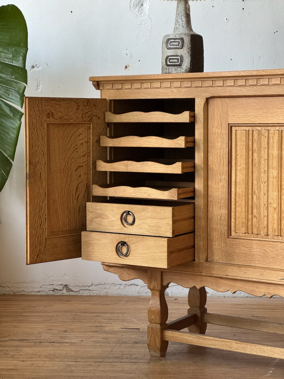 Danish Oak Highboard by Henning Kjaernulf #2522