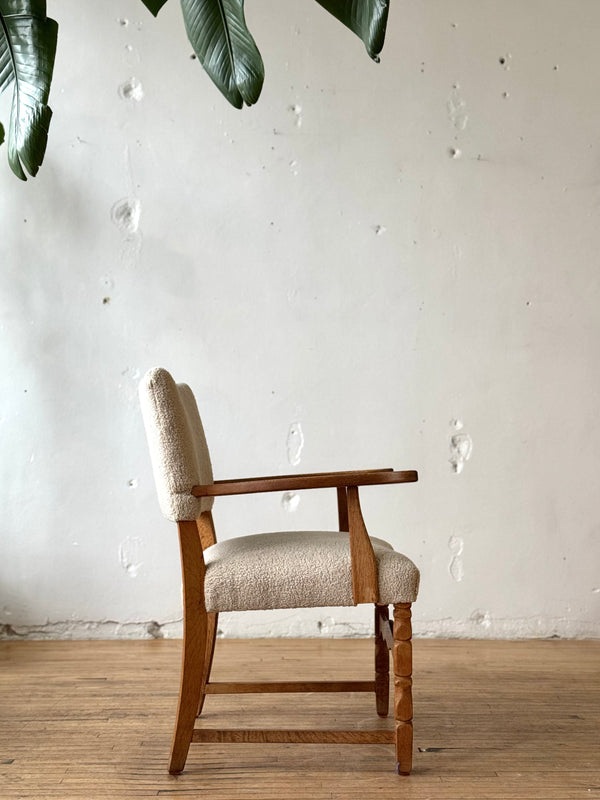 Oak Side Chair in Boucle by Henning Kjaernulf