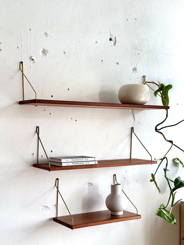 Teak & Brass Shelf #803