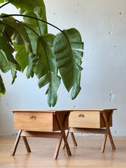 Danish Oak Sewing / Side Table #3381