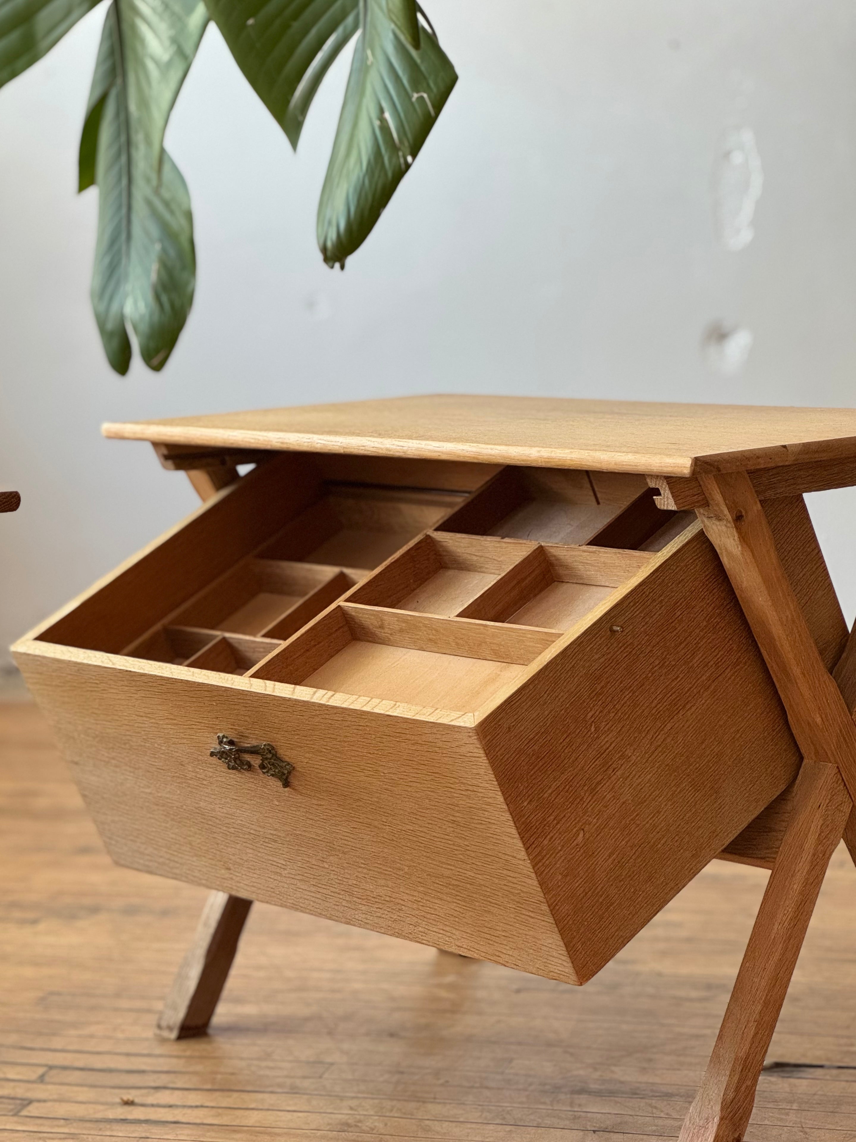 Danish Oak Sewing / Side Table #3381