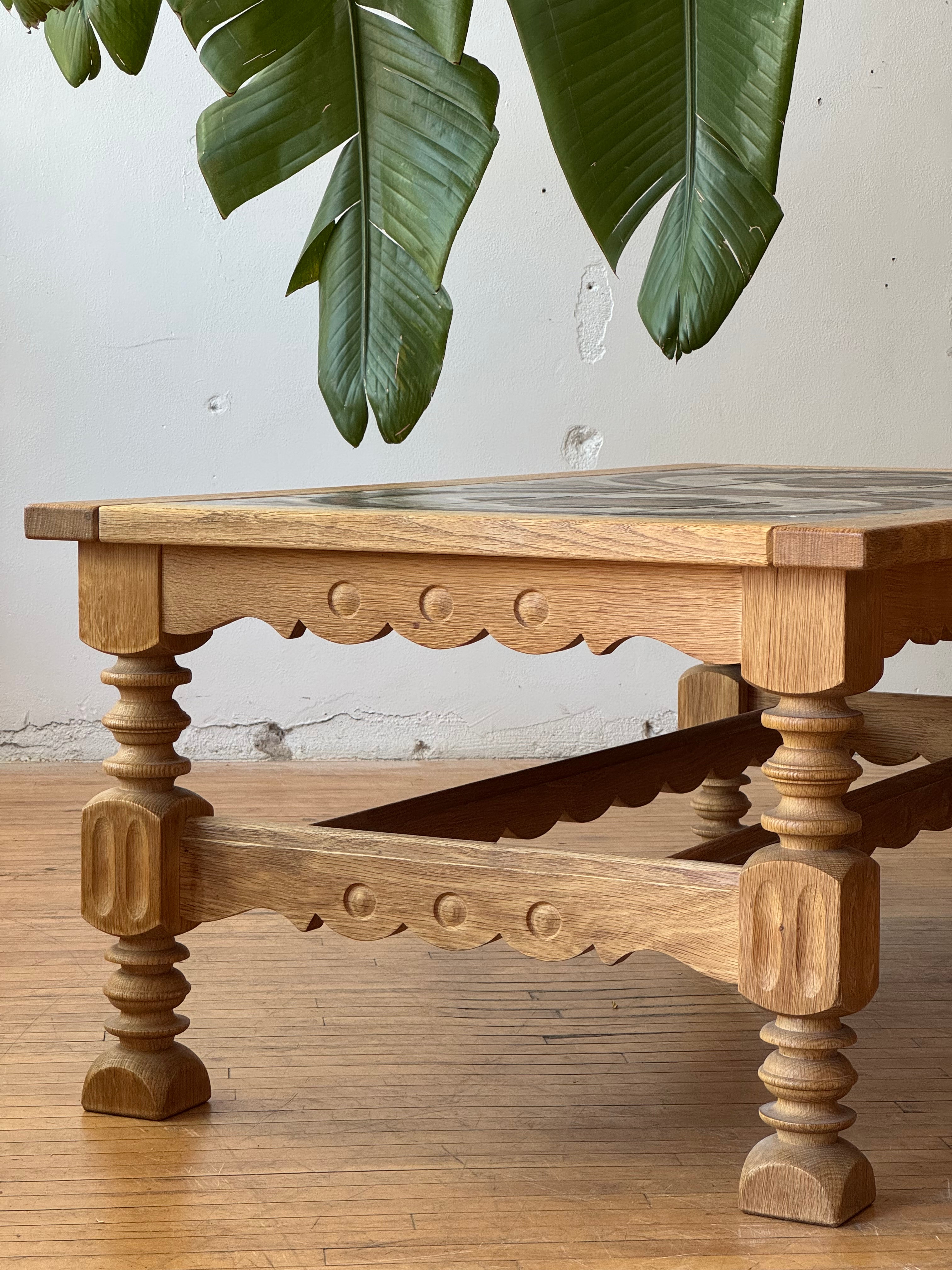 Danish Oak & Tile Coffee Table #3700