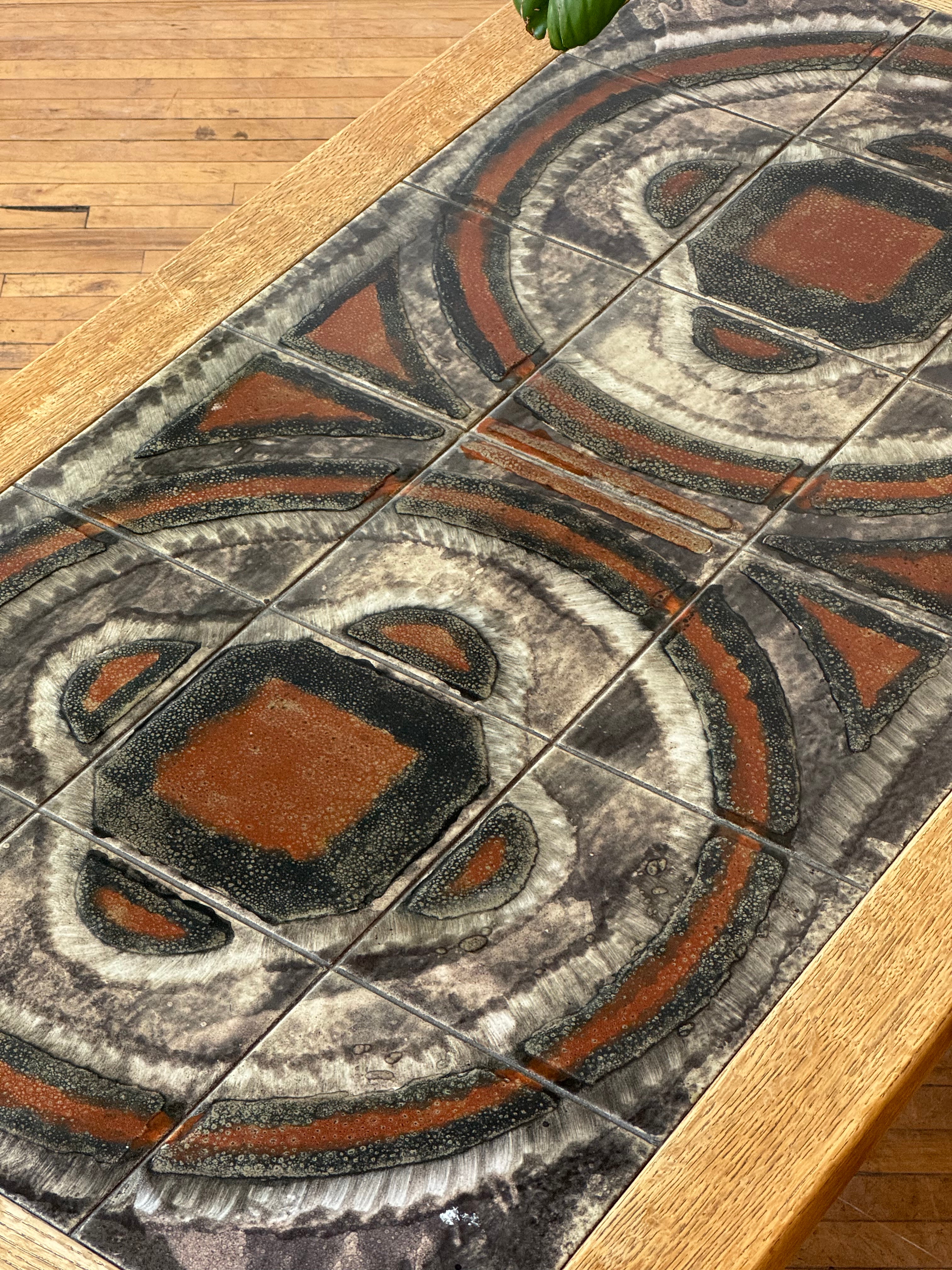 Danish Oak & Tile Coffee Table #3700