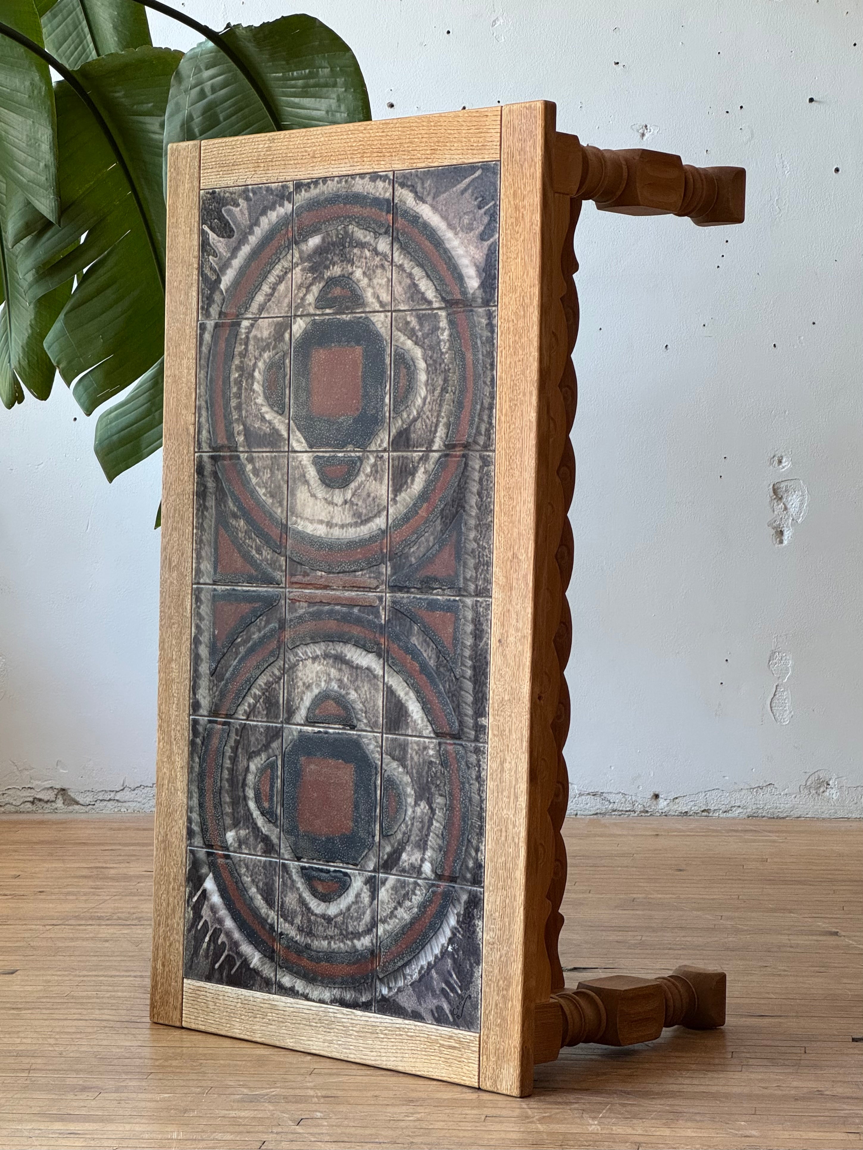 Danish Oak & Tile Coffee Table #3700