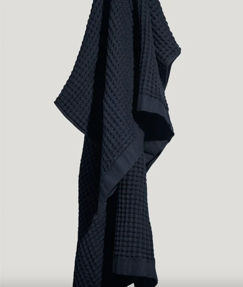 Waffle Bath Towel: Navy