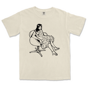 "A Pair of Swans" Screenprinted T-shirt: Cream