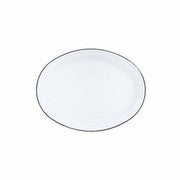 Enamelware Oval Platter: Black & White