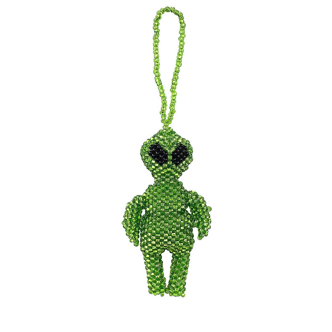 Beaded Alien Body Figurine Seed Bead Hanging Ornament