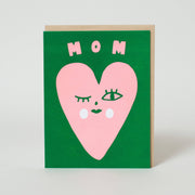 Mom Heart Face Greeting Card