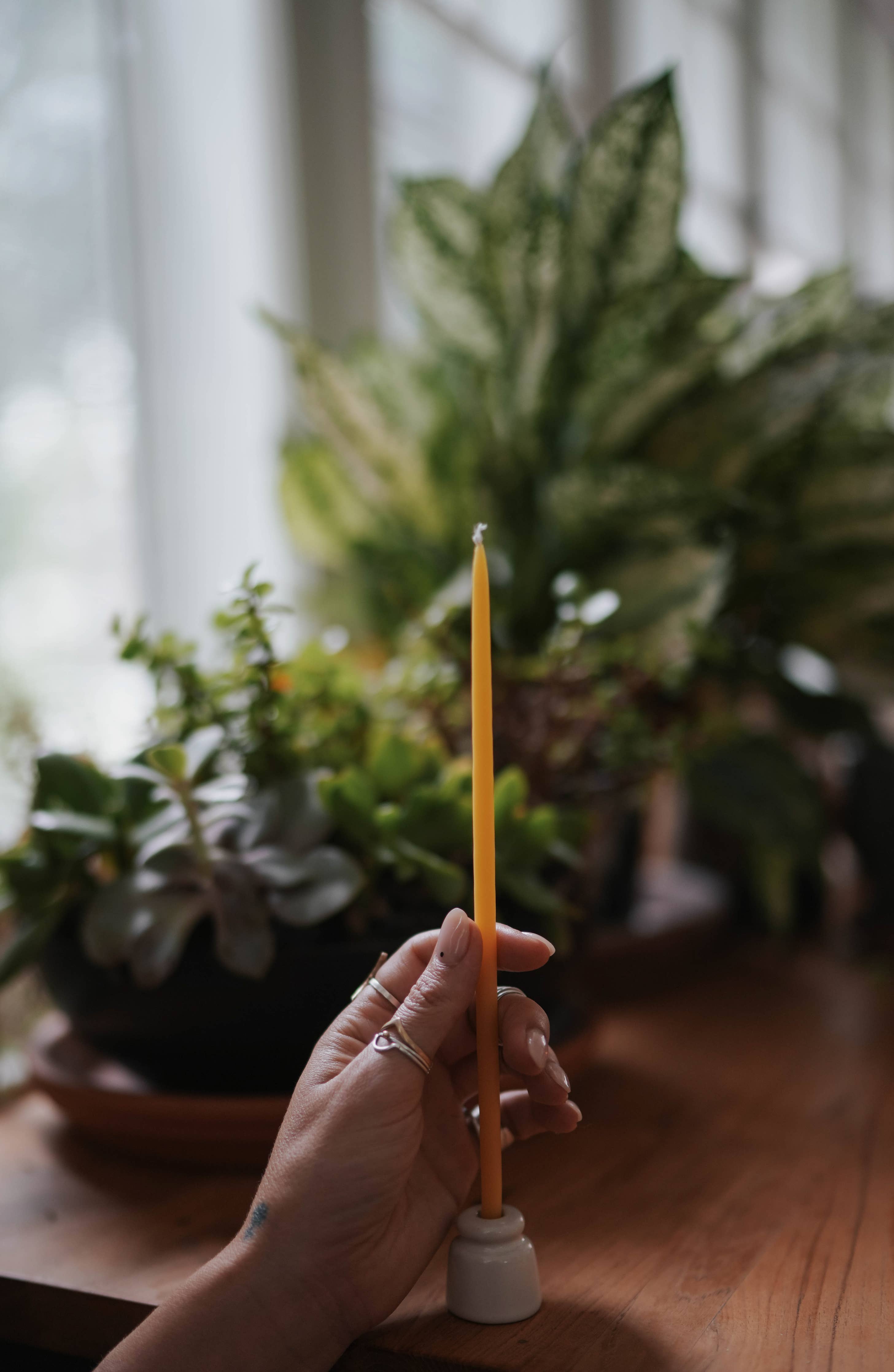 9" Pure Beeswax Slim/Tiny Taper Candle