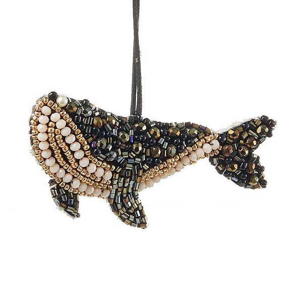 Beaded Whale Ornament