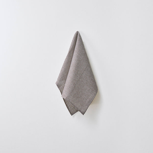 Linen Kitchen Cloth Josh: Brown x White Check