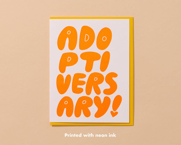 Adoptiversary Letterpress Card - Adoption Congrats Birthday