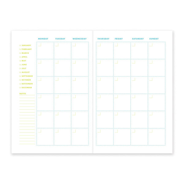 Perpetual To-Go Calendar - Undated: Flo Pink