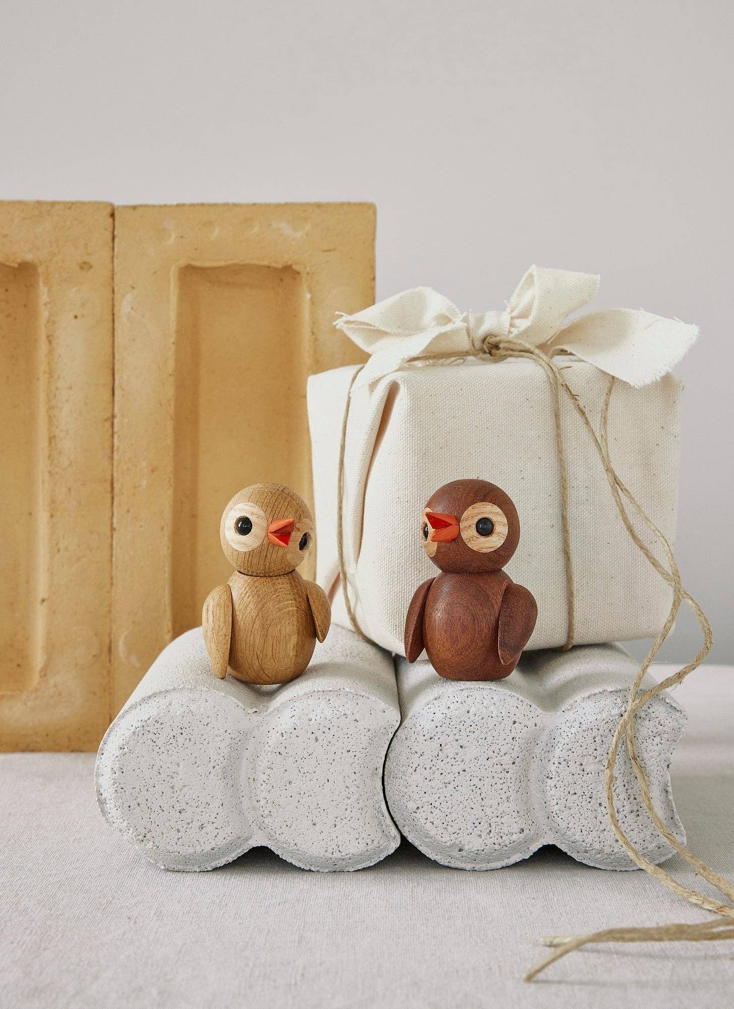 "Jokey Oak" Wooden Bird Figurine