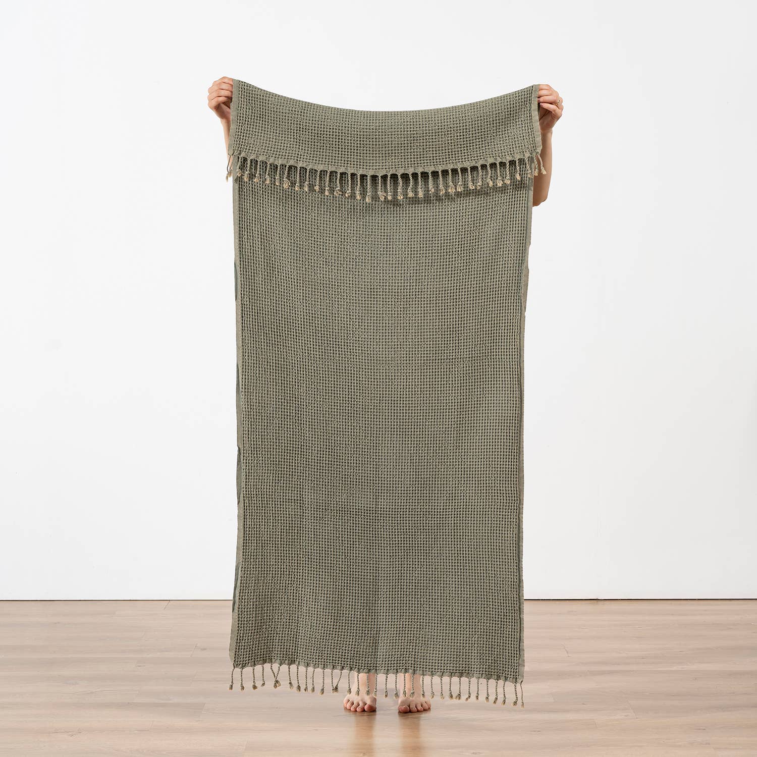 Stonewashed Waffle Beach Towel Turkish Hamam Fouta Vintage