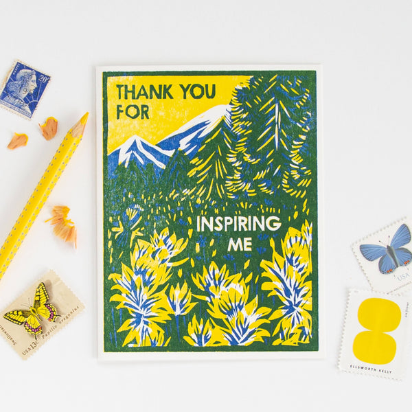 Thank You for Inspiring Me Letterpress Card