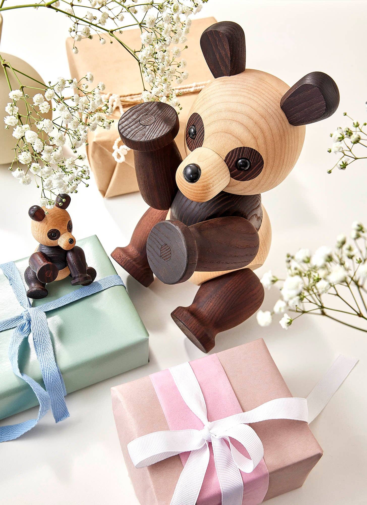 "Polly" Wooden Panda Figurine