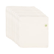 Set of 10 Organic Cotton Muslin Baby Wipes, 10”x10” : Natural