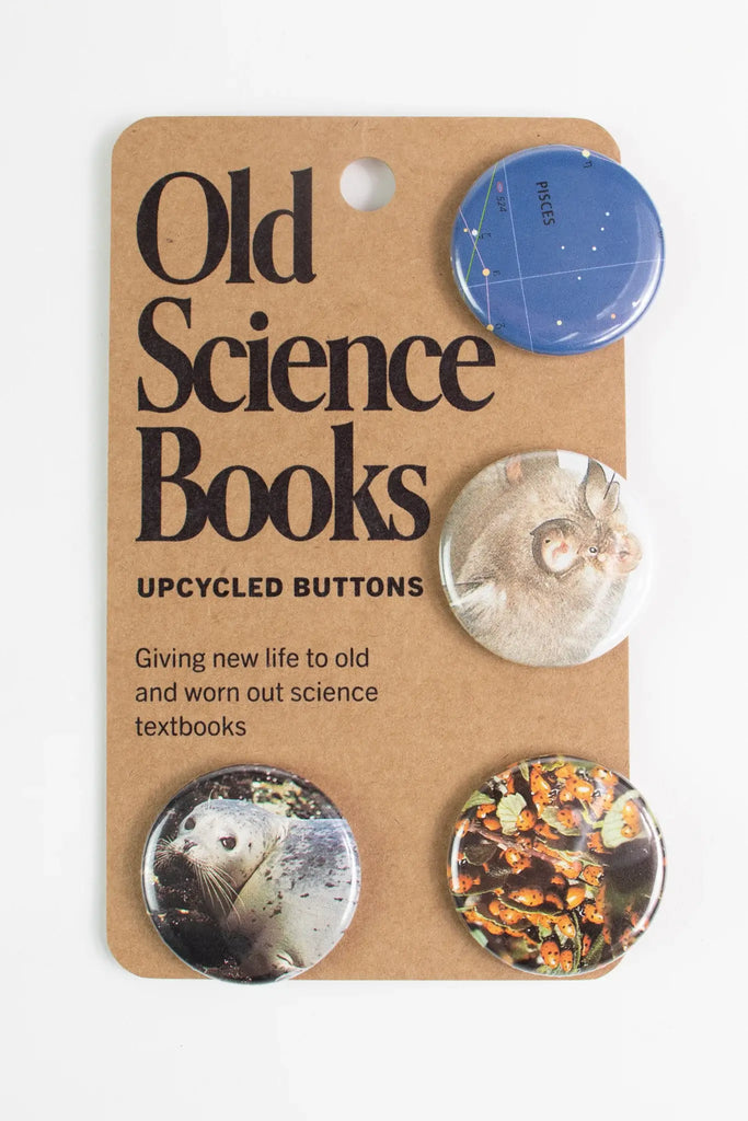 Old Science Books: Upcycled Buttons