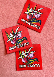 Minnesota Lady Slipper-Woven Sticker Patch