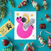 Neon Angel Risograph Holiday Card 