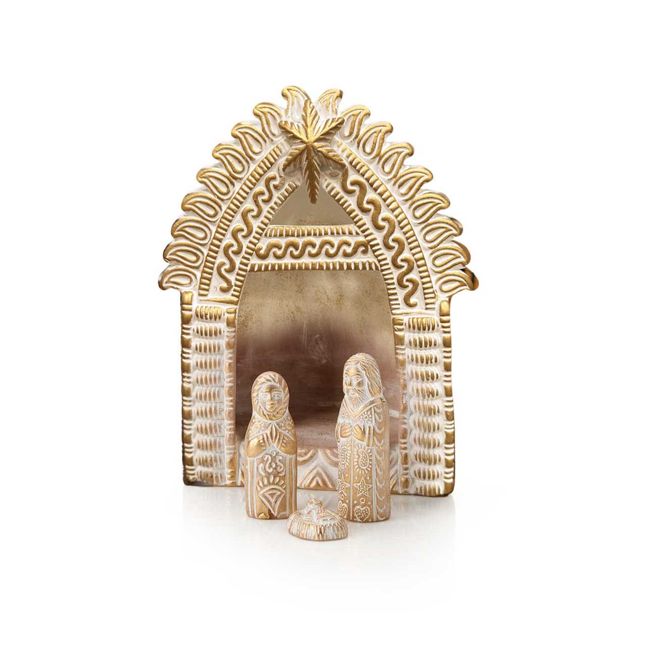 Gilded Terracotta Christmas Nativity