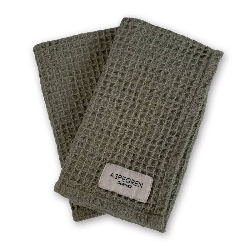 Set of 2 Organic Cotton Dishcloths | Olive