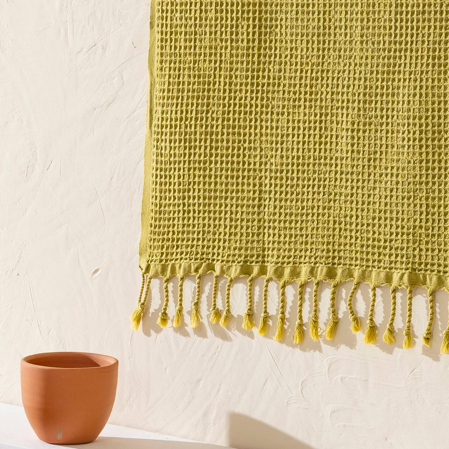 Stonewashed Waffle Beach Towel Turkish Hamam Fouta Vintage