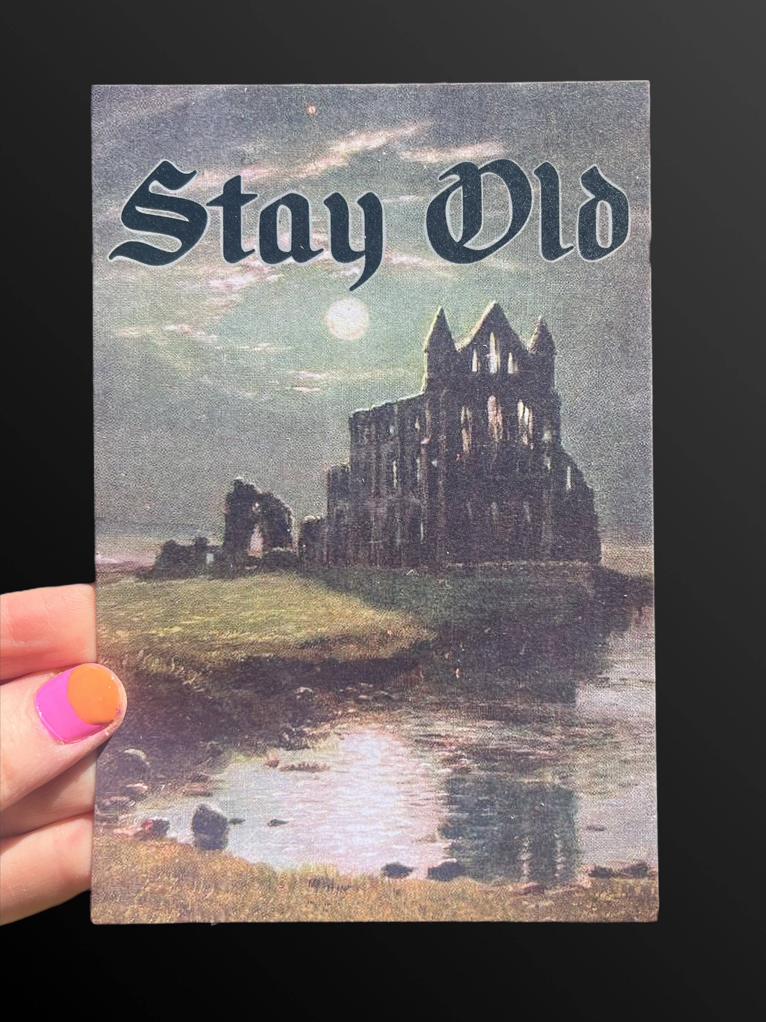 ‘Stay Old’. Ruins Postcard