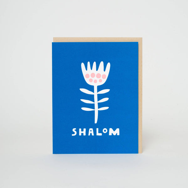 Shalom Flower Letterpress Greeting Card