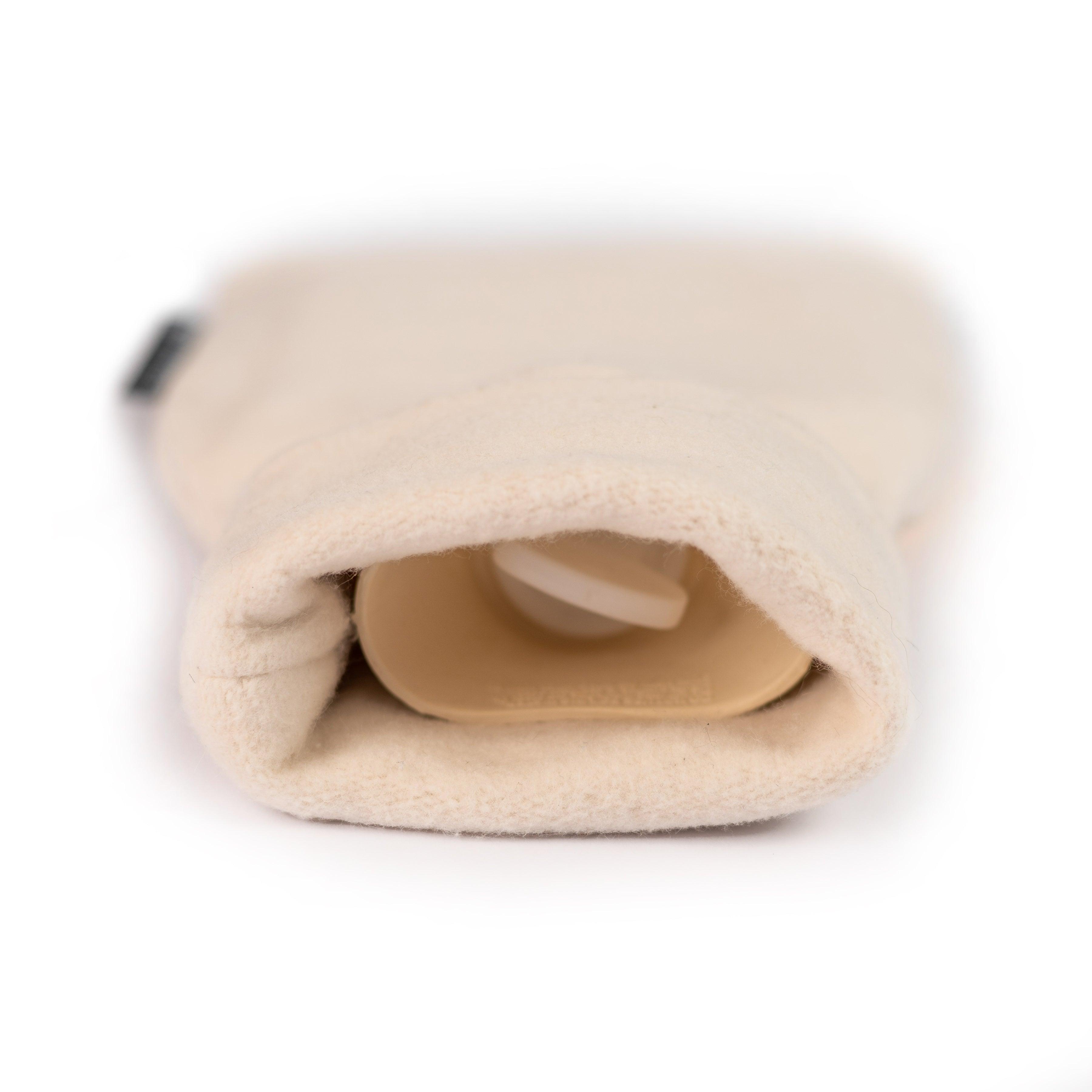 Mini Bamboo Cover and Natural Rubber Hot Water Bottle