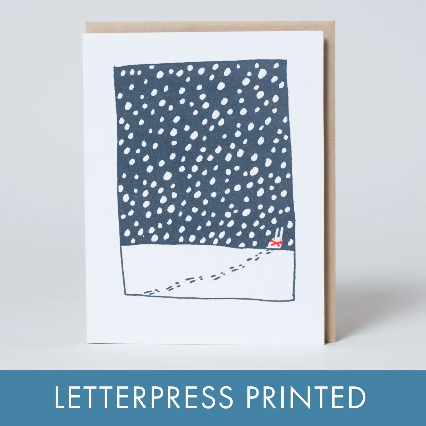 Snowy Walk Holiday Letterpress Card