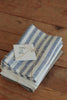 Linen Kitchen Cloth White Blue Stripe