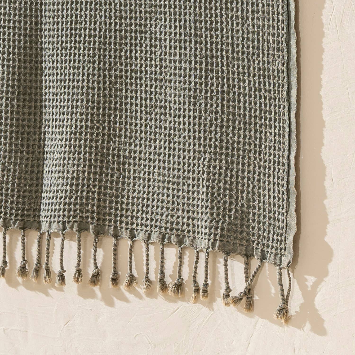 Stonewashed Waffle Beach Towel Turkish Hamam Fouta Vintage