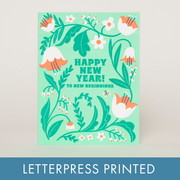 New Year, New Beginnings Letterpress Card