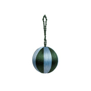 Stripe Bauble Ornament 3": DARK GREEN / LIGHT BLUE