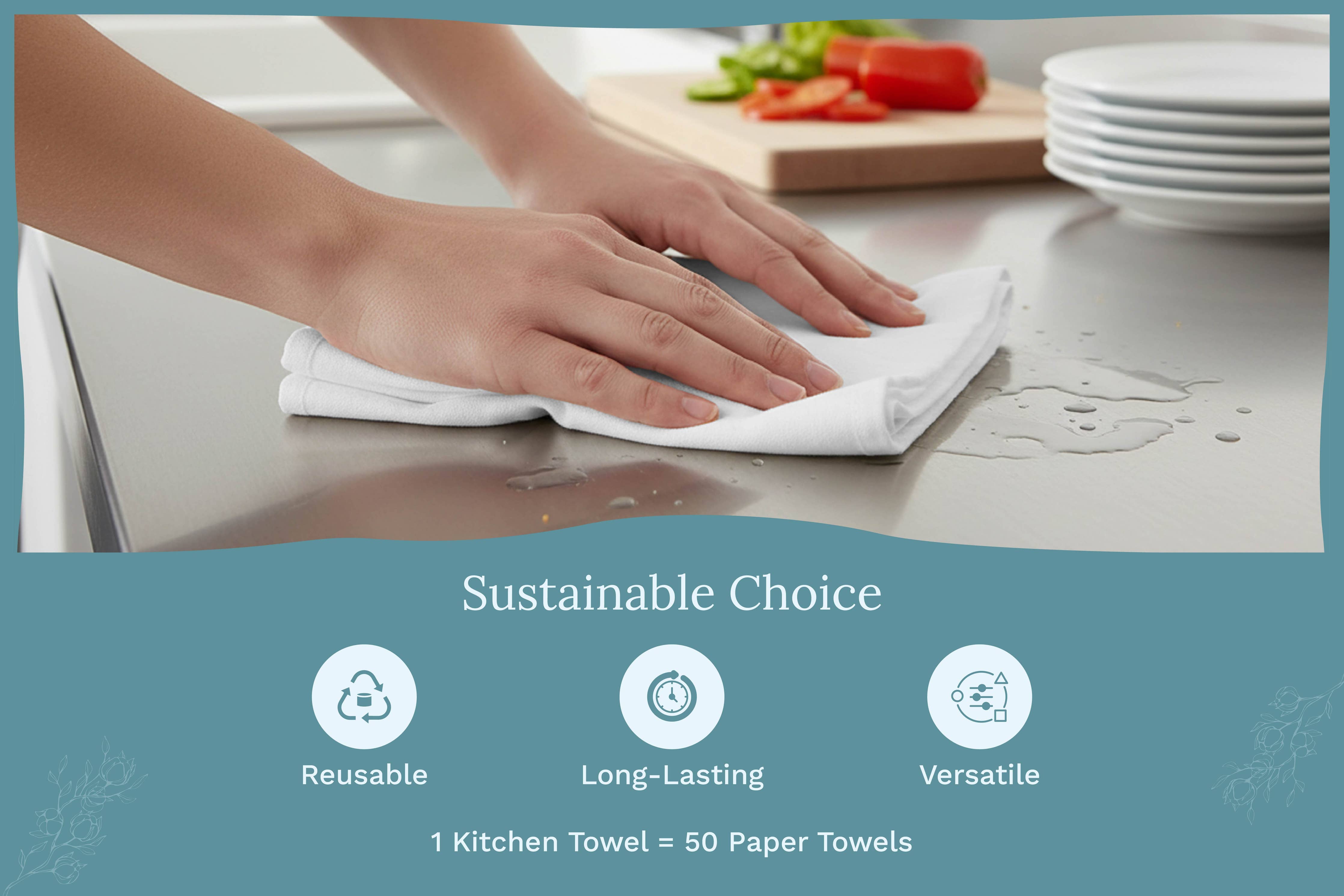 Natural Cotton Flour Sack Towels for Kitchen and Baking