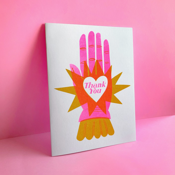 Helping Hand - Thank You Risograph Card